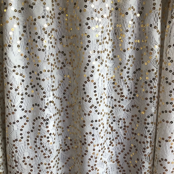 Lularoe White/Gold Sequined Lucy Maxi Skirt S NWT - Picture 4 of 5